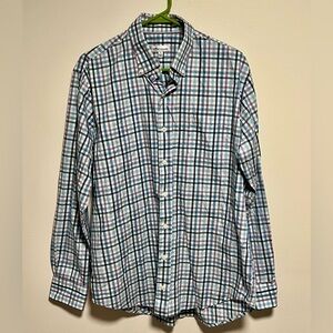 Peter Millar Men’s Blue & Purple Check Dress Shirt Size Large